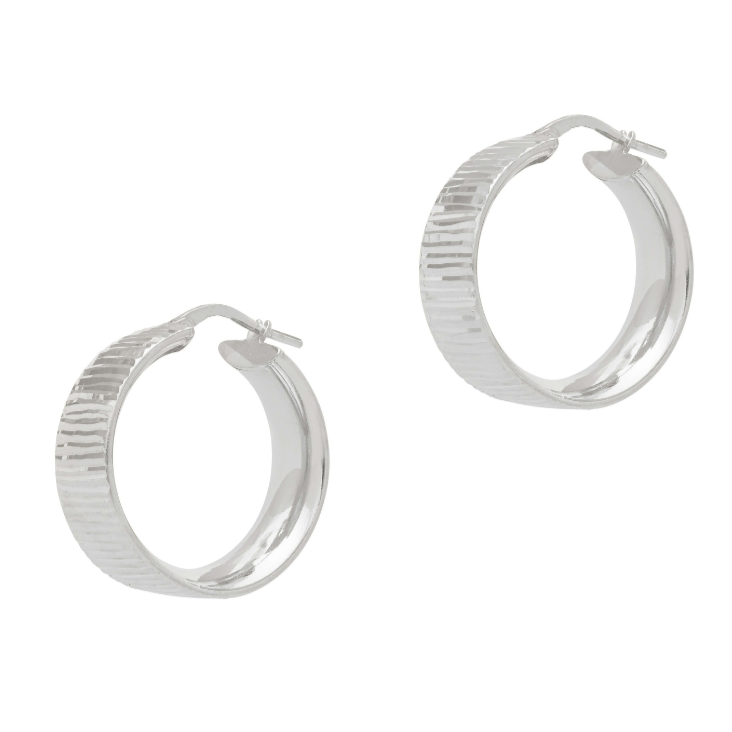 Wide Sparkly Hoop Earrings