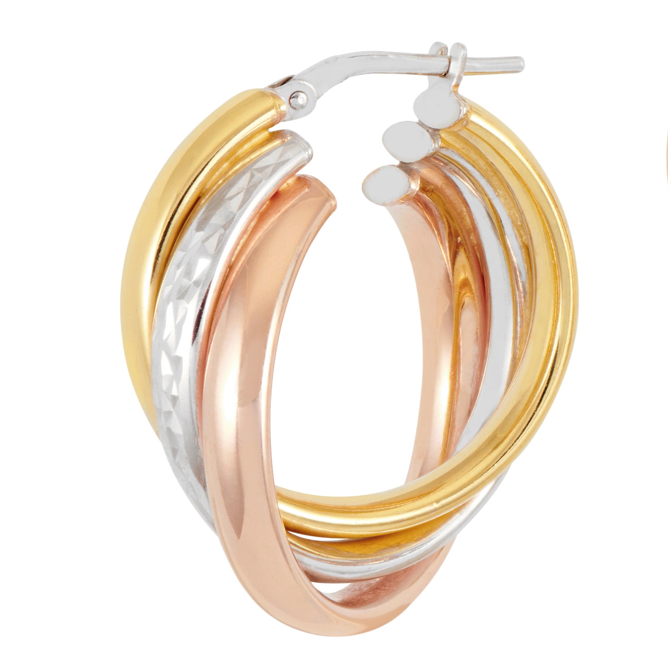 3 Colour Concertina Twist Hoops