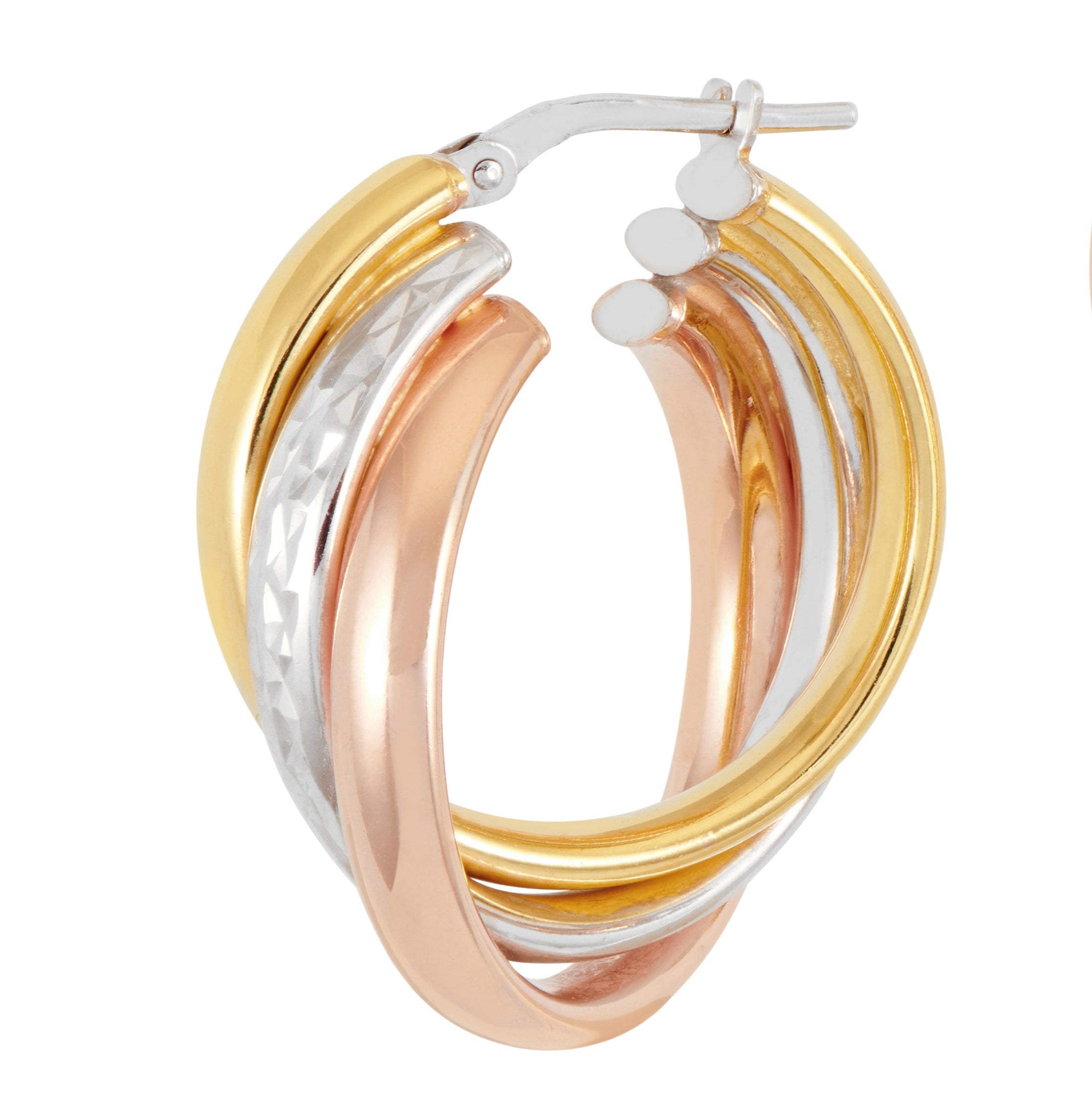 3 Colour Concertina Twist Hoops