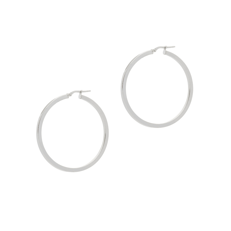 skinny squared edged large hoops