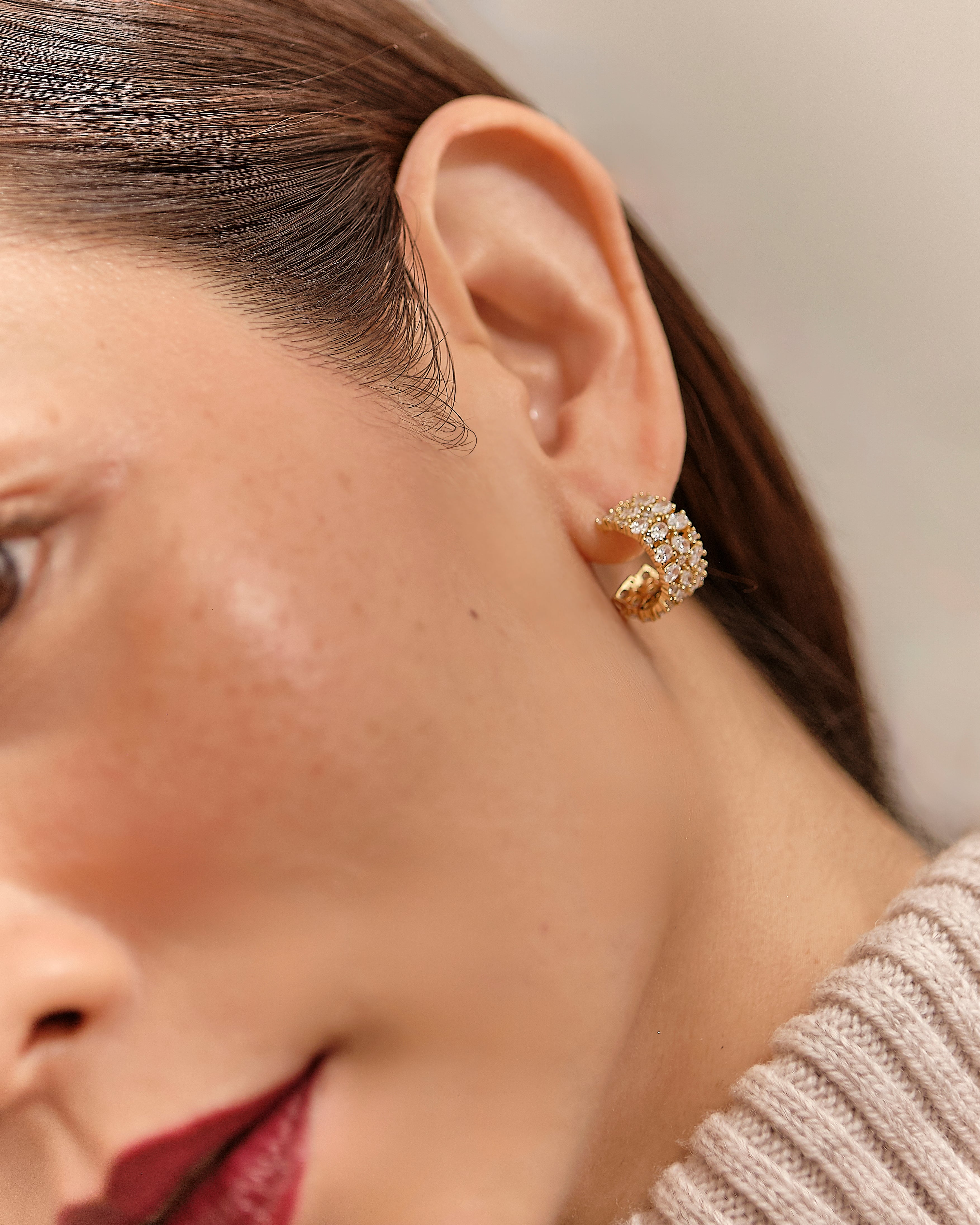 GOld cz hoops
