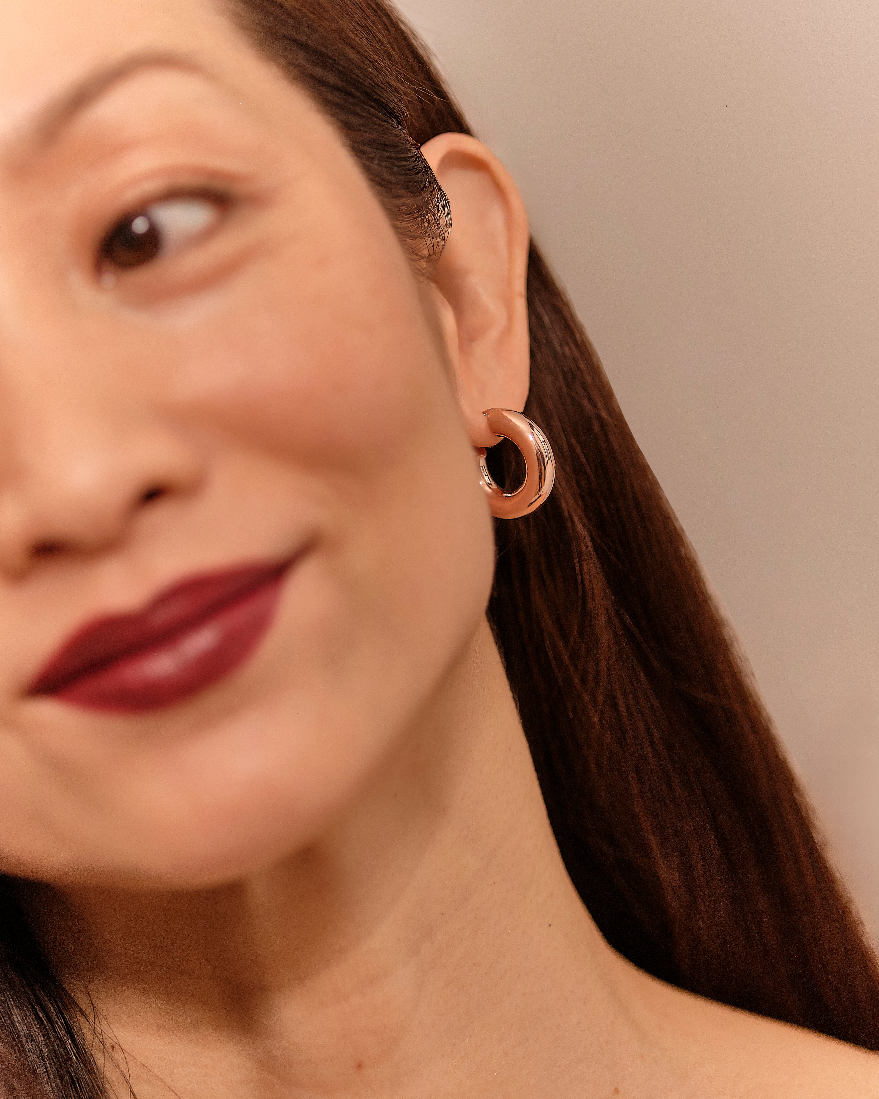 Rose gold hoop earrings