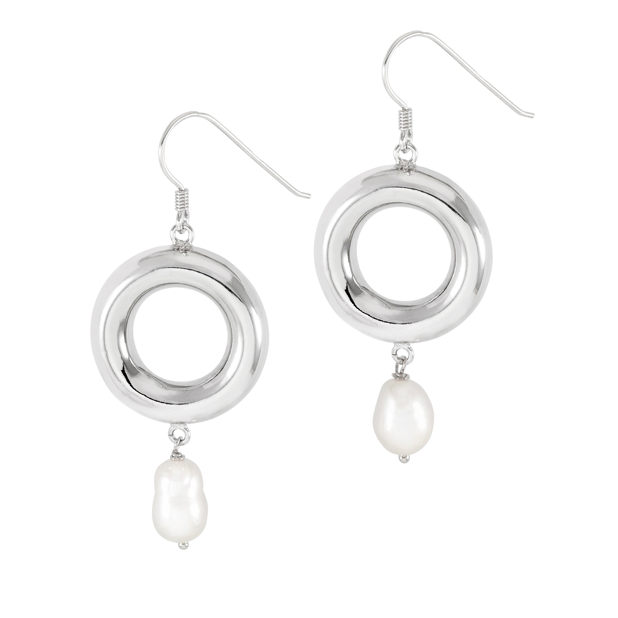 Chunky drop pearl earrings