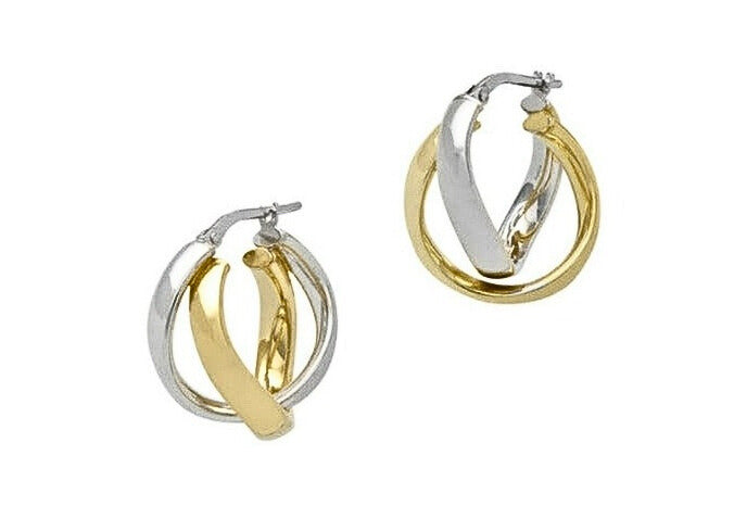 Criss Cross Hoop Earrings - Gold & Silver - Extra Small - 18 mm - The Hoop Station