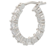Eternity CZ Hoop Earrings - Silver - Extra Small - 17 mm - The Hoop Station