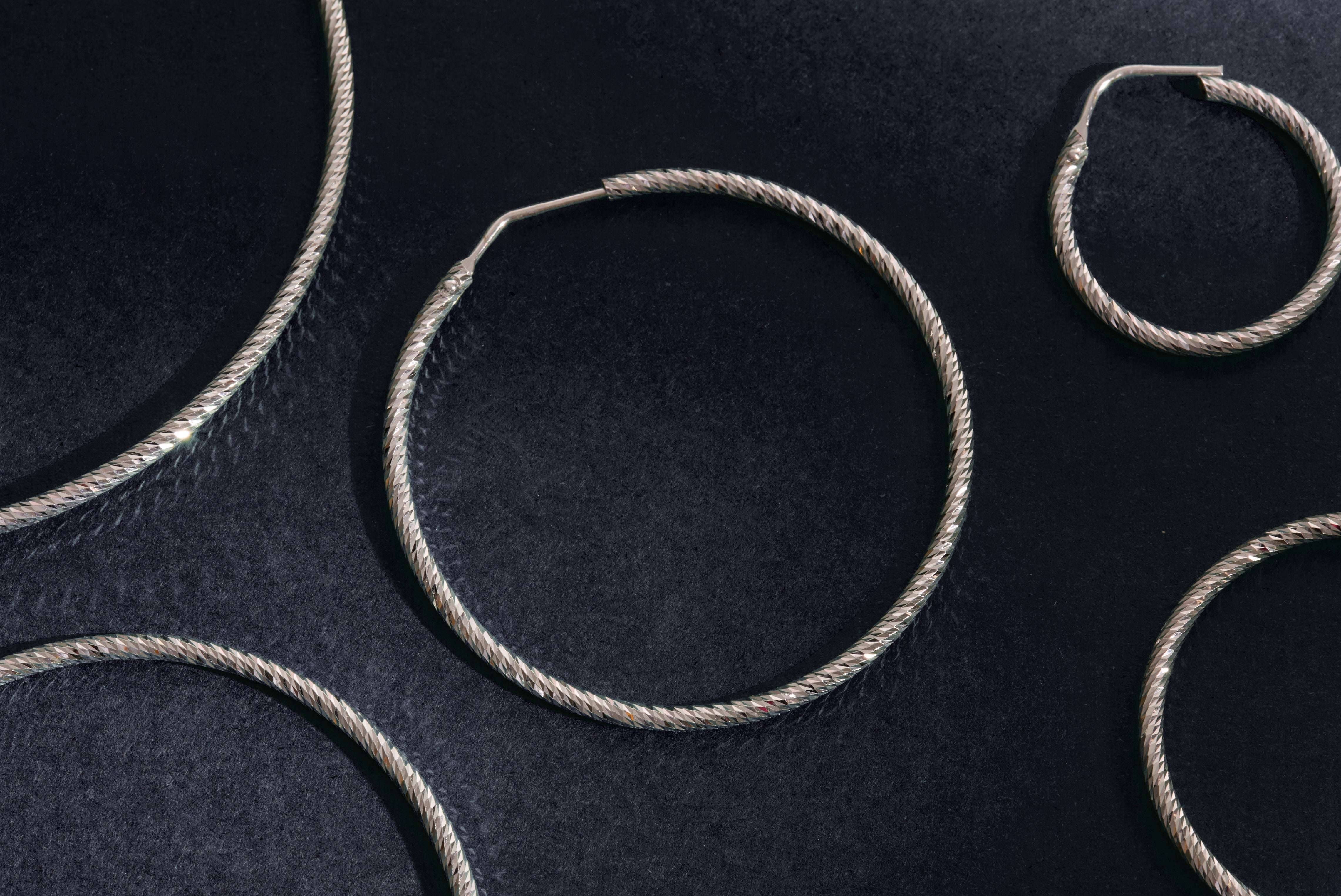 Everyday Hoop Earrings, Silver, All sizes