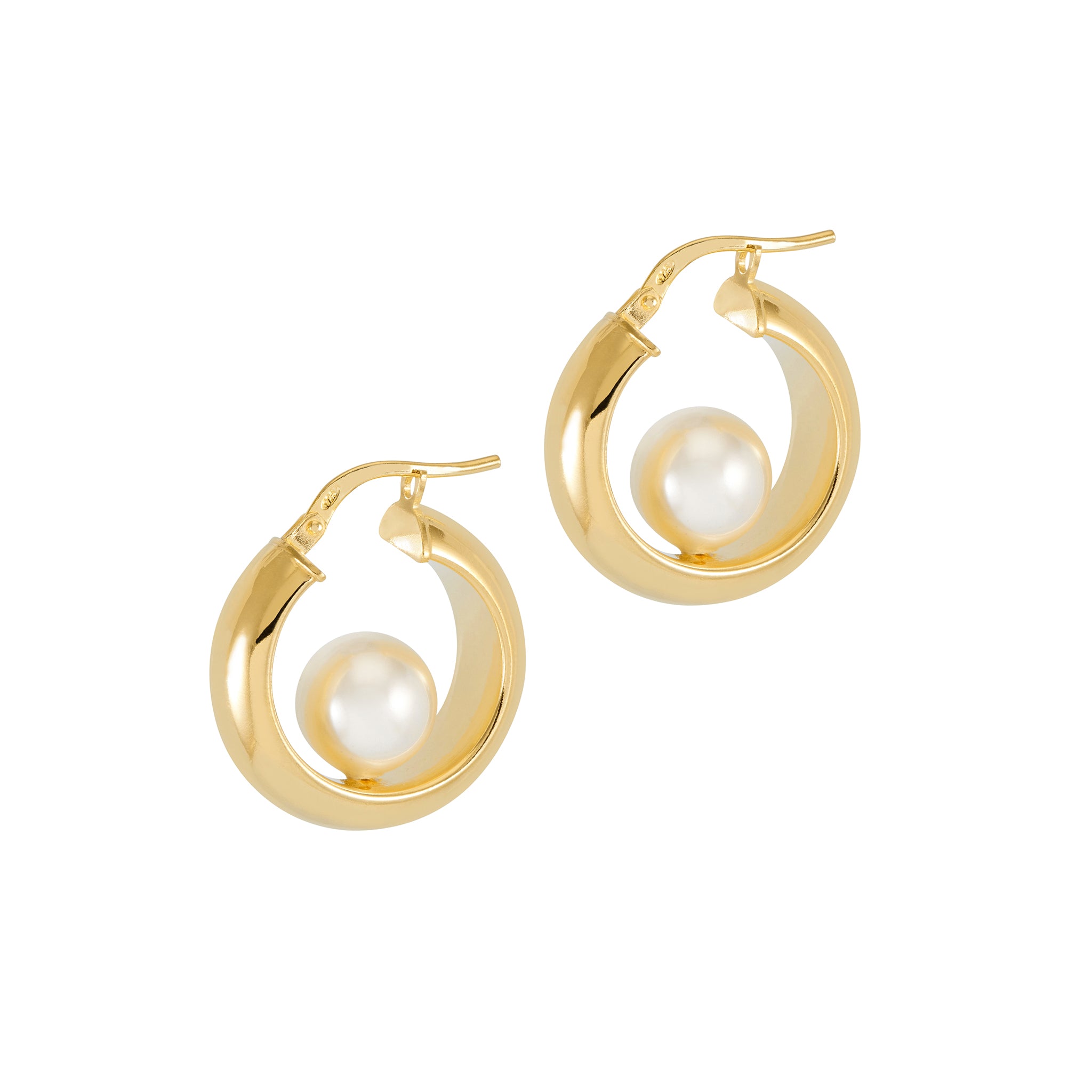 Gold Hoops with pearls