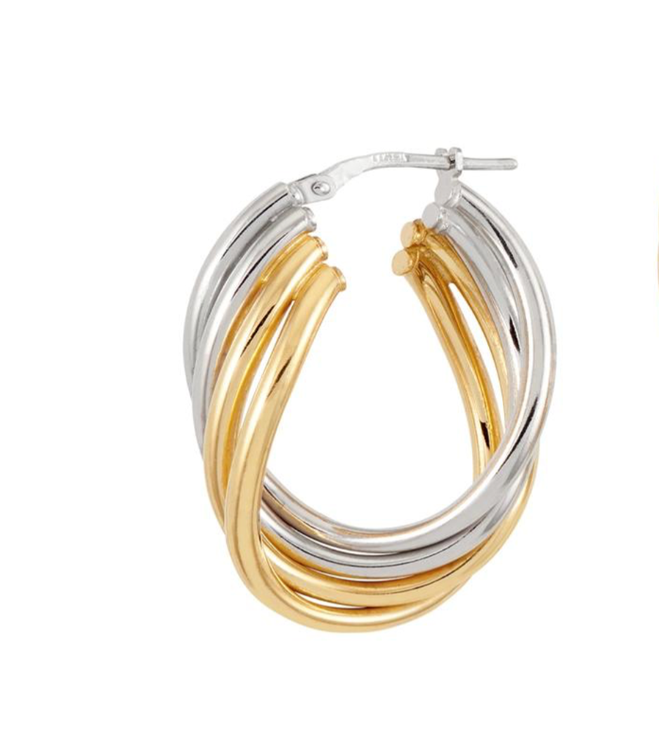 Oval Twist Hoops Gold & Silver