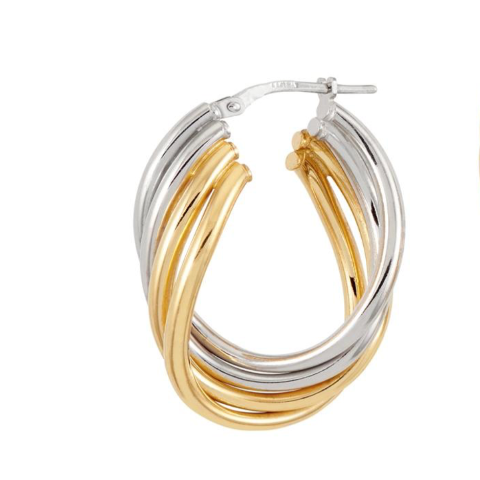 Oval Twist Hoops Gold & Silver