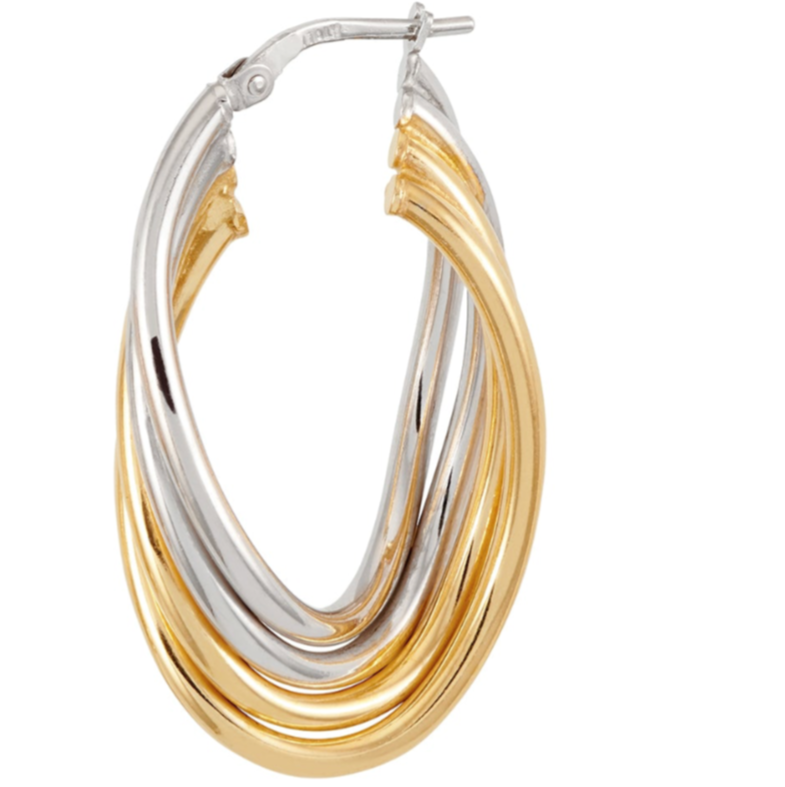 Gold and Silver Oval Hoops