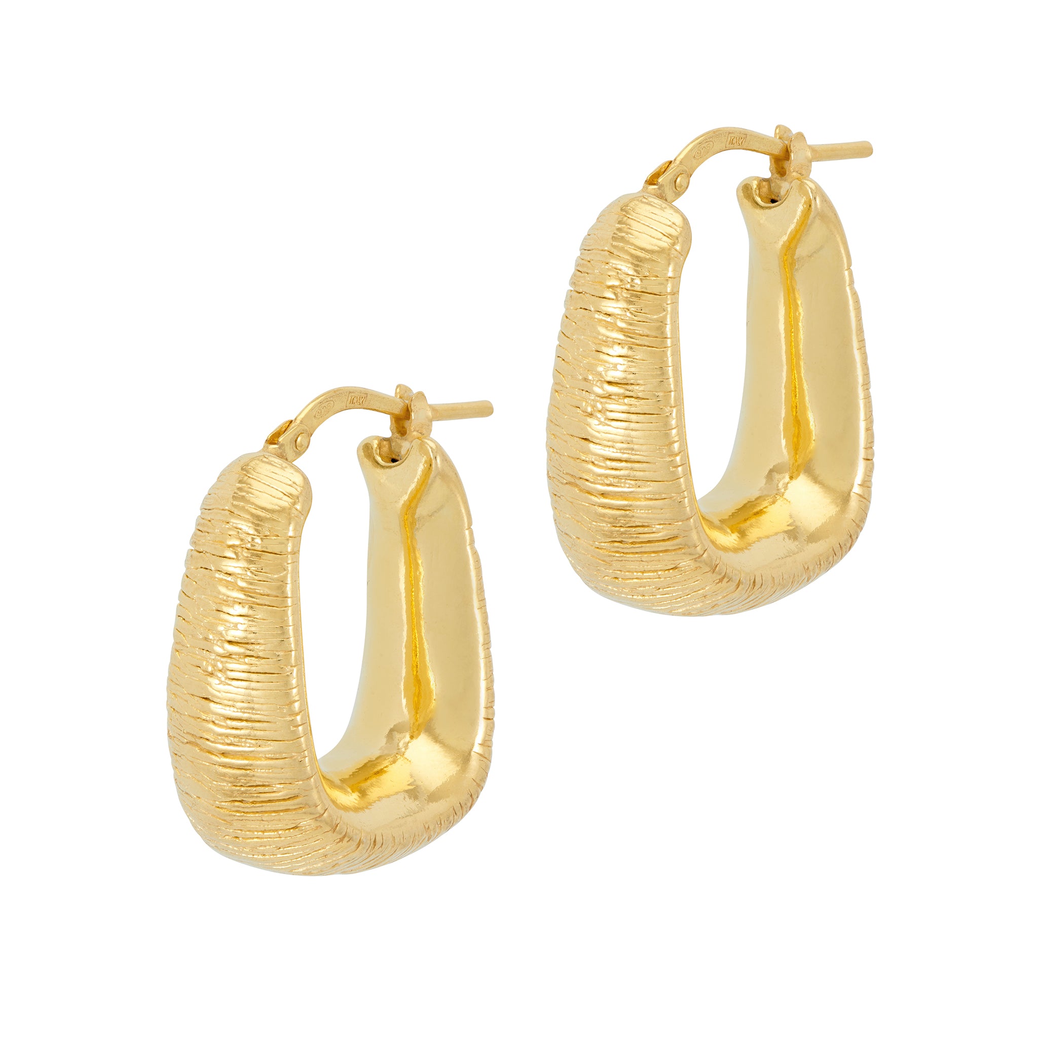 Gold Oval Hoop Earrings