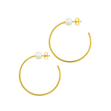 Large Gold Hoops & Pearls
