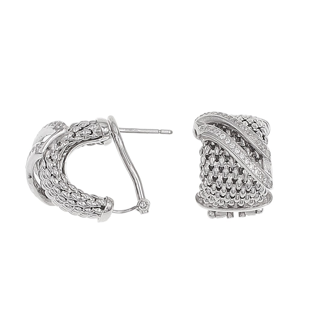 mesh weave earrings with sparkles