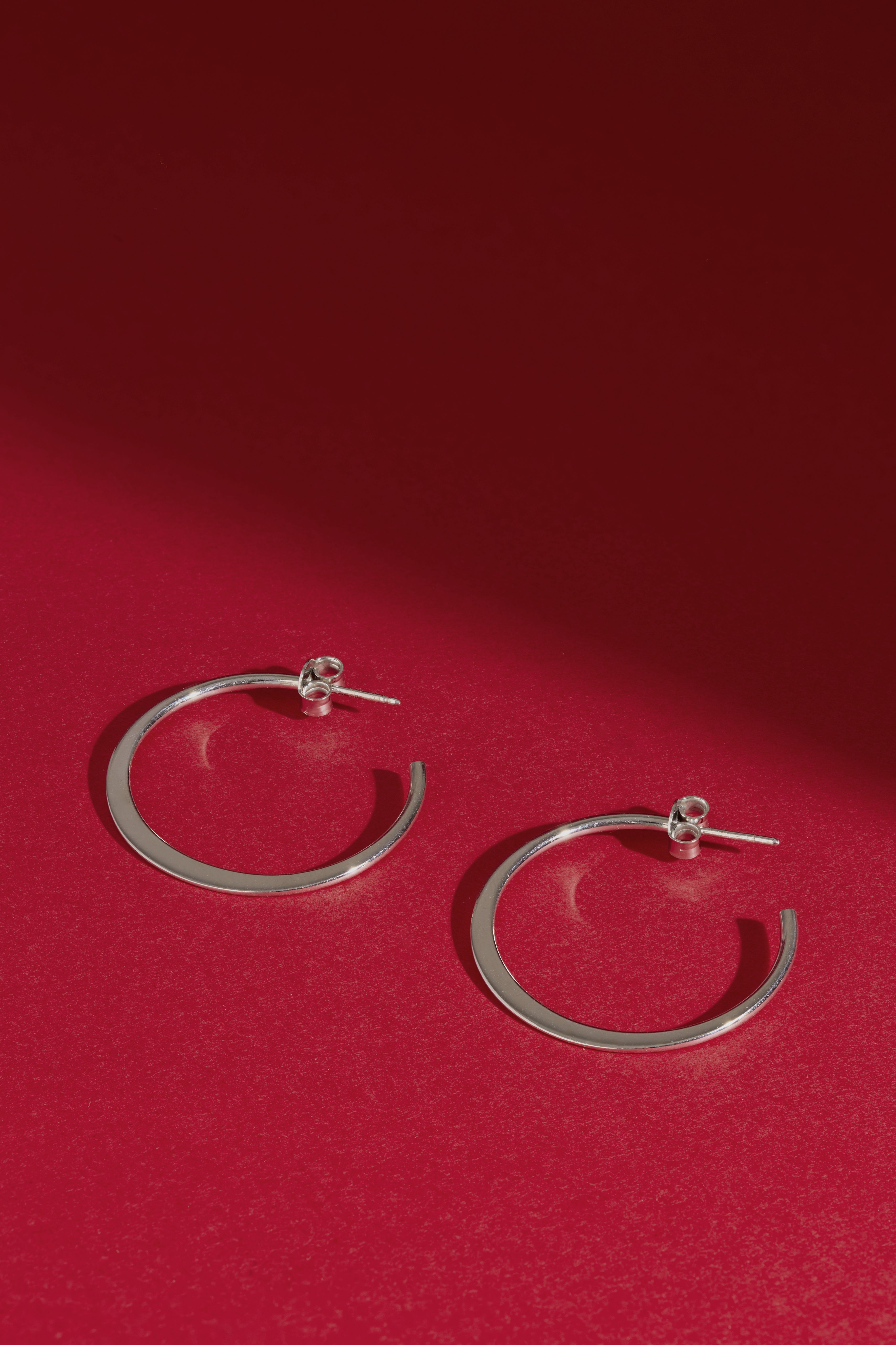 Luxury Silver Hoop Earrings