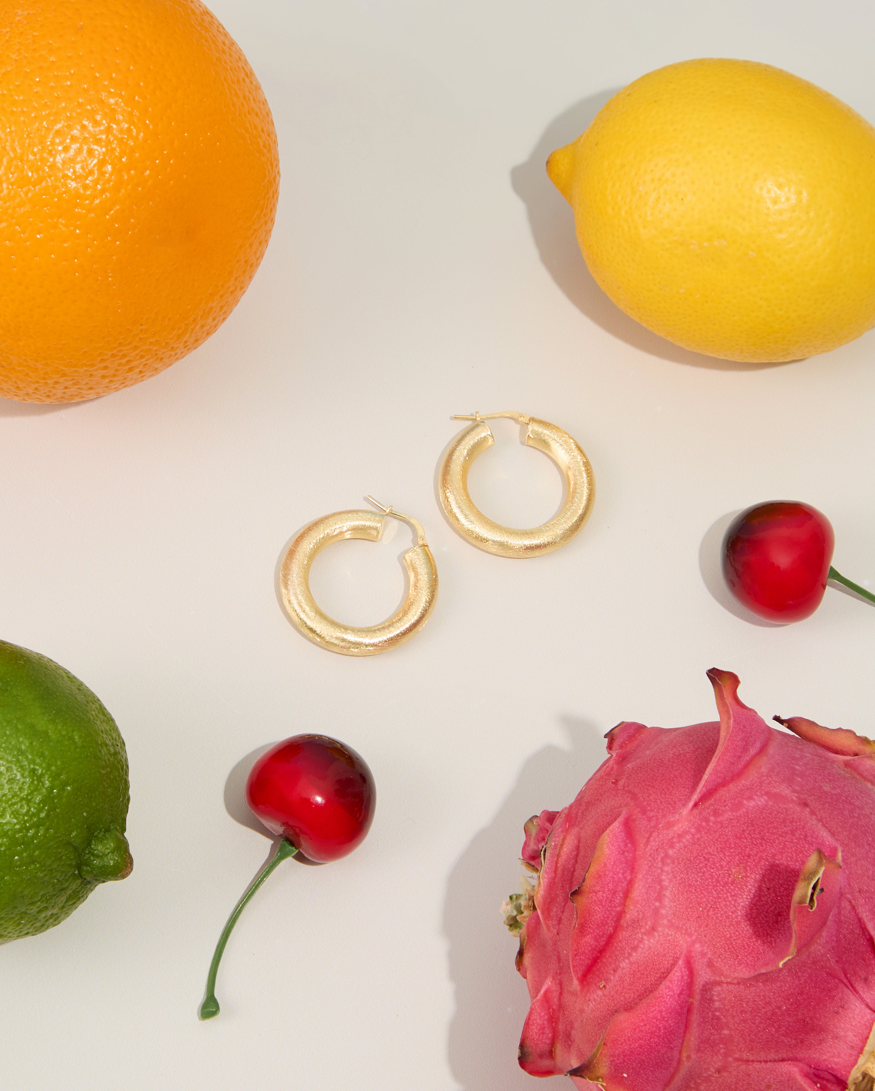 Matte 'Donut' Hoop Earrings - Gold - 30 mm, 35 mm - The Hoop Station