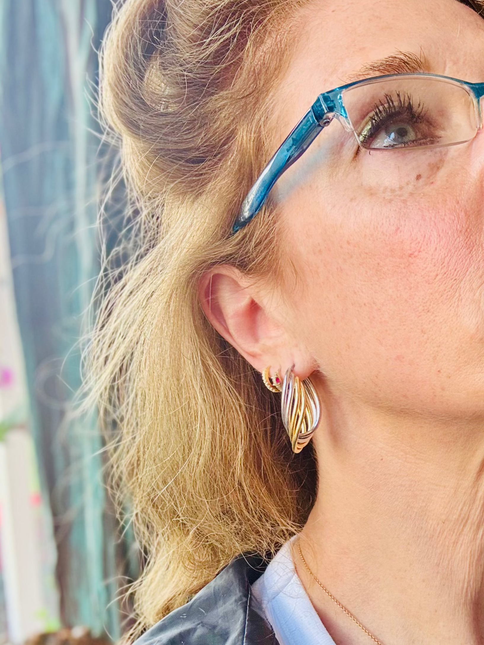 Silver & Gold Oval Hoops