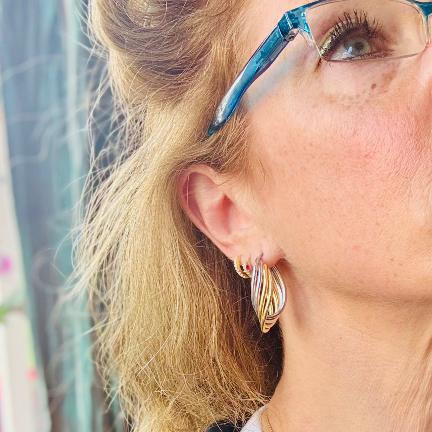 Silver & Gold Oval Hoops