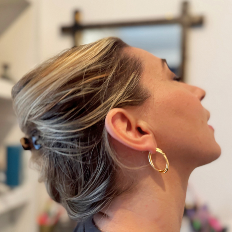 Oval Double Hoop Earrings