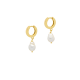 Pearl Drop Charm Hoops