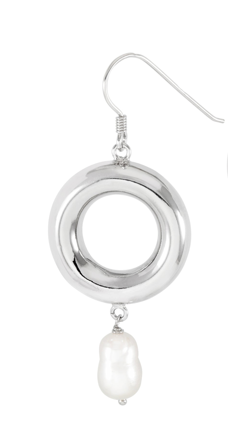Drop Pearl Chandelier Earrings - Silver - The Hoop Station