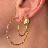 Twist & Sparkle Hoop Earrings - Rose Gold - Small - 30 mm - The Hoop Station
