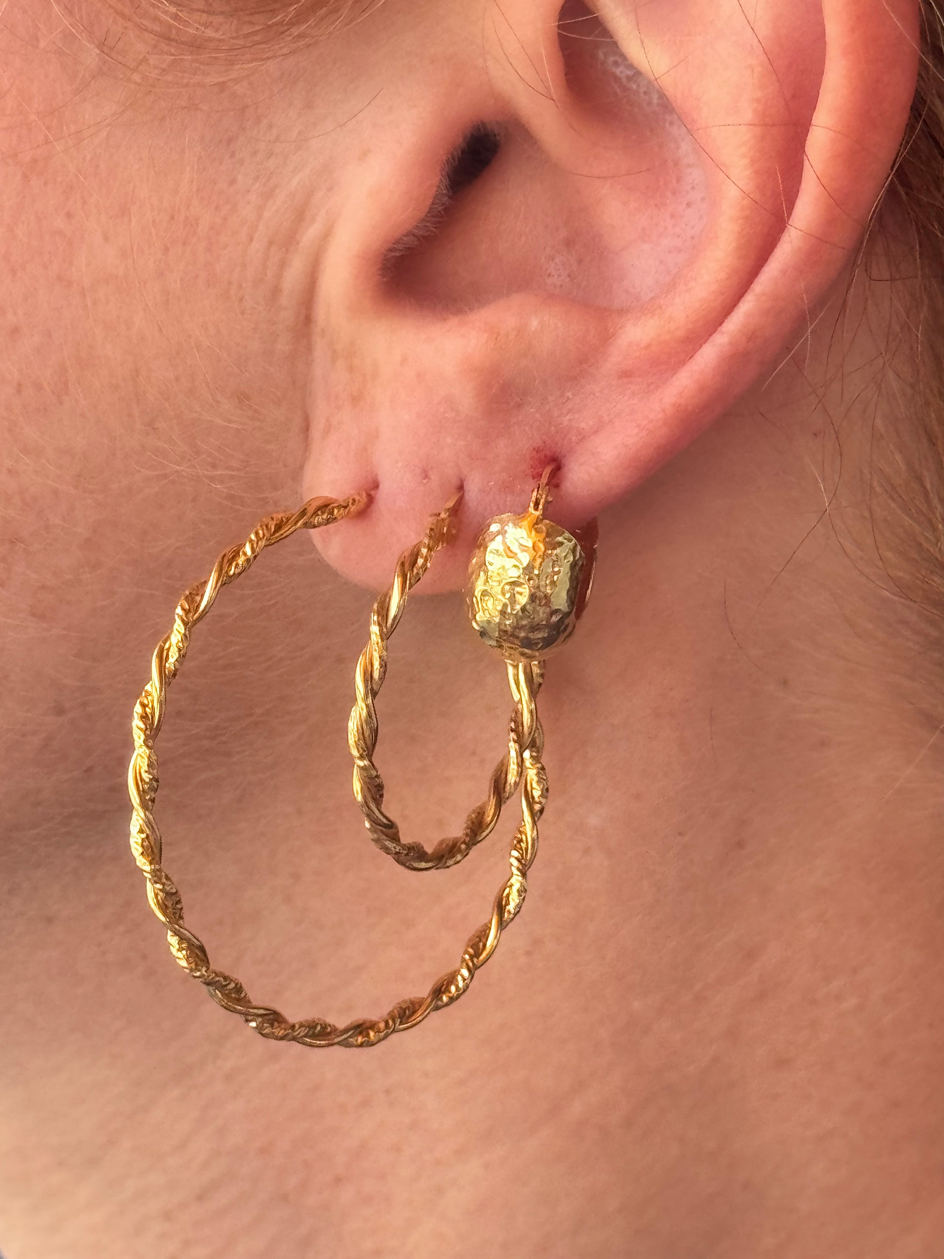 Twist & Sparkle Hoop Earrings - Rose Gold - Small - 30 mm - The Hoop Station
