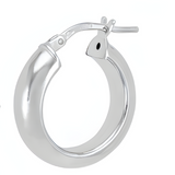Curved Hoop Earrings - Silver - Small - 18 mm - The Hoop Station