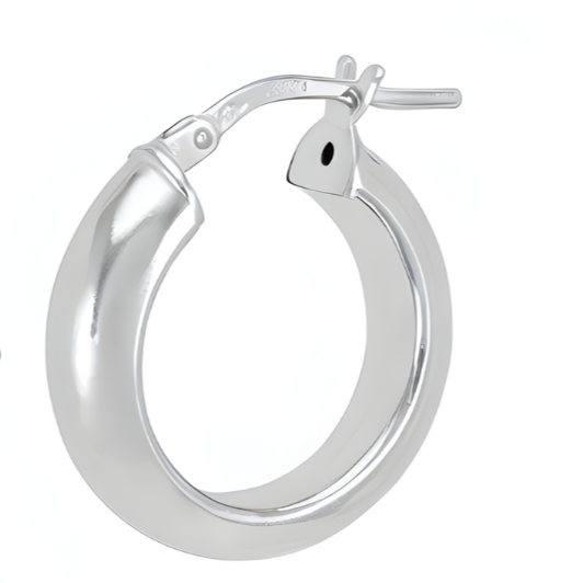 Curved Hoop Earrings - Silver - Small - 18 mm - The Hoop Station