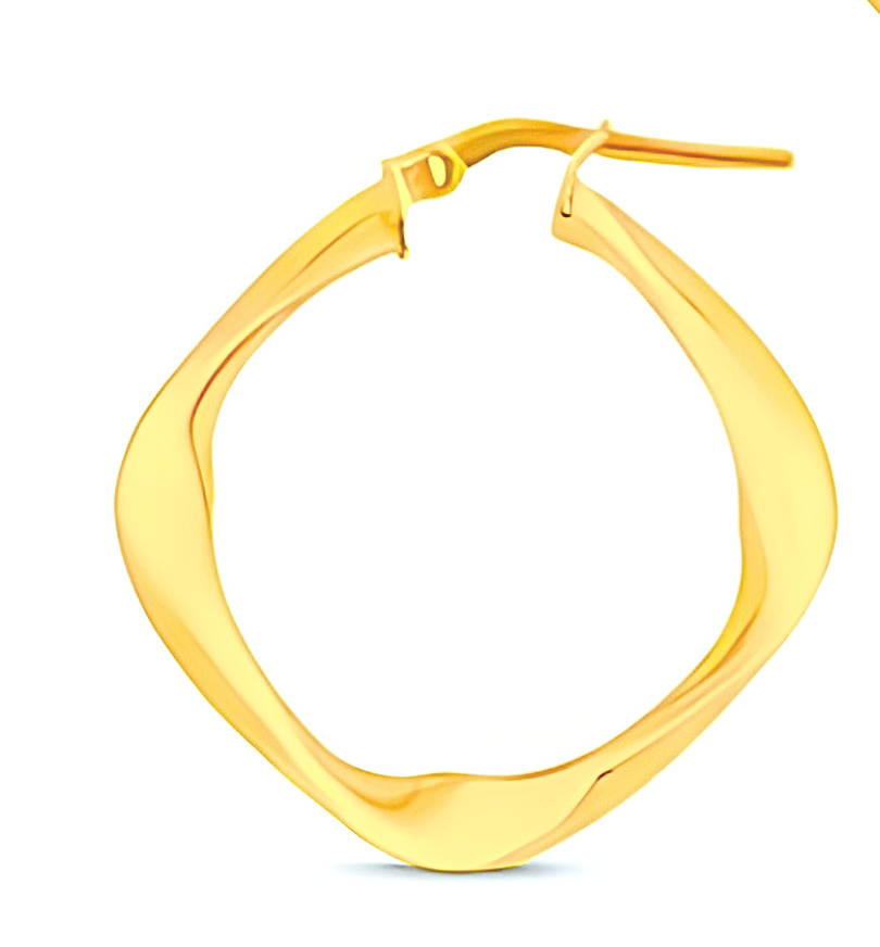Square hoop earrings gold