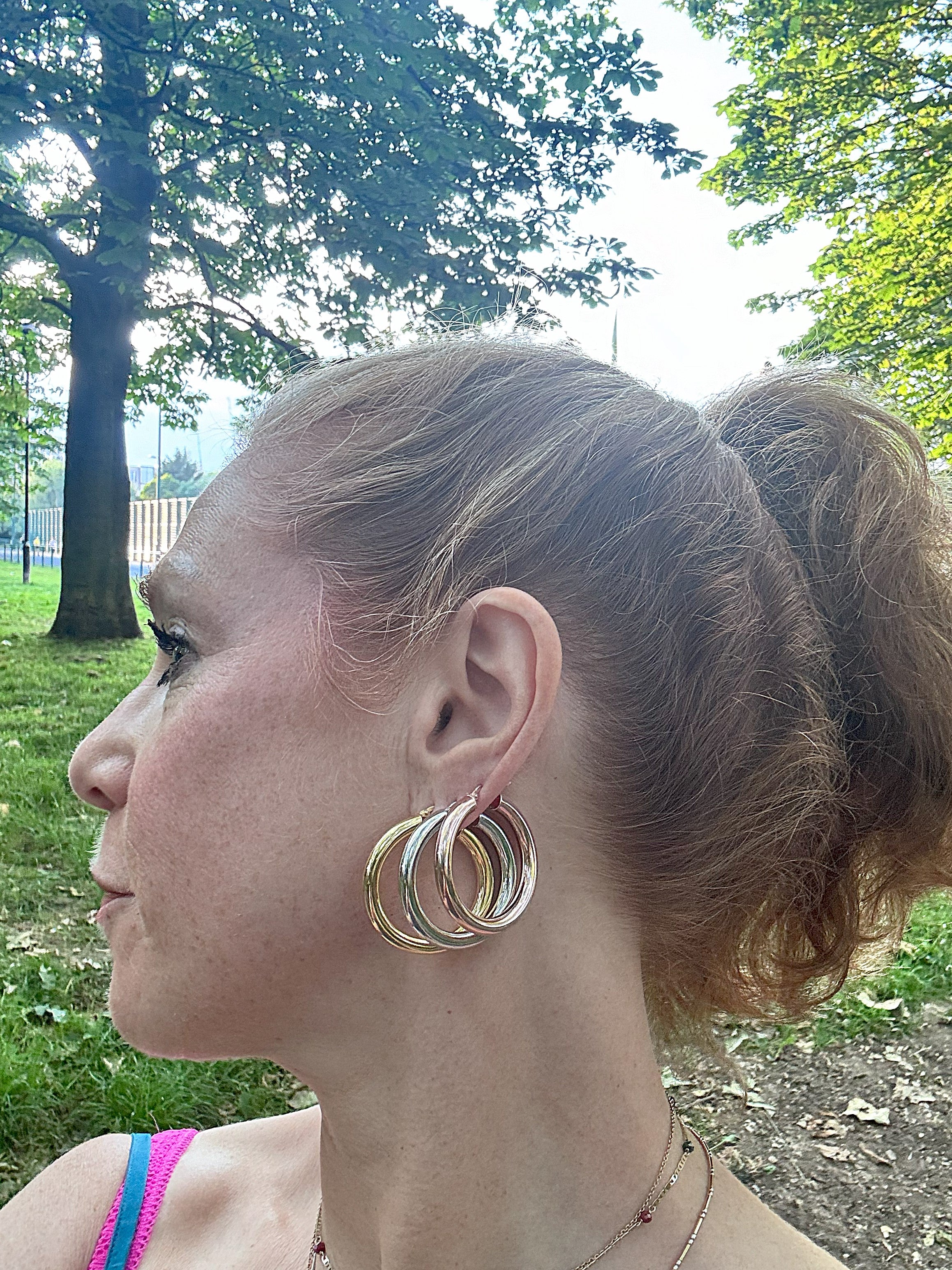 Bold Hoop Earrings - Rose Gold - Large - 35 mm - The Hoop Station