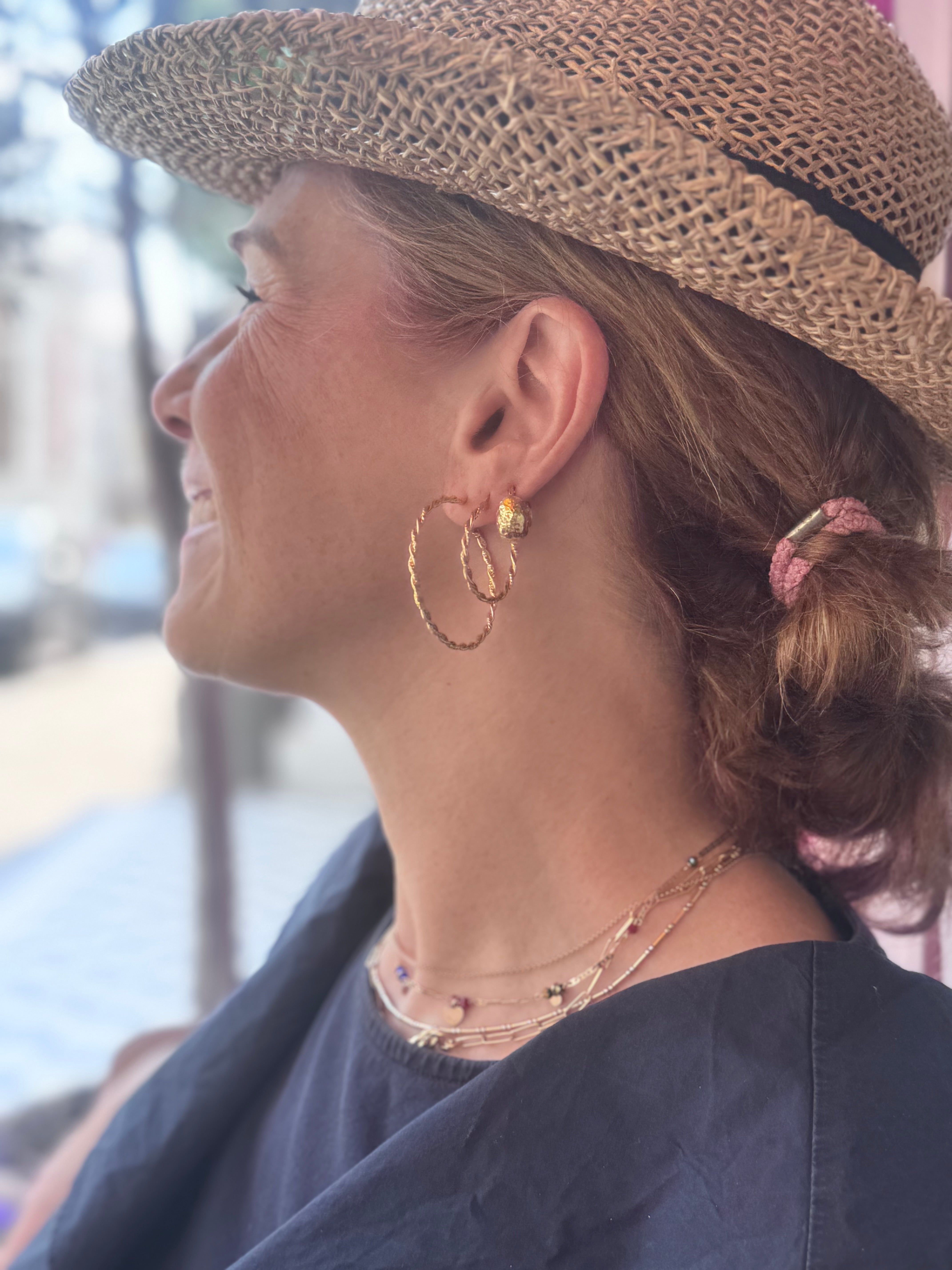 Twist Small Gold Hoop Earrings
