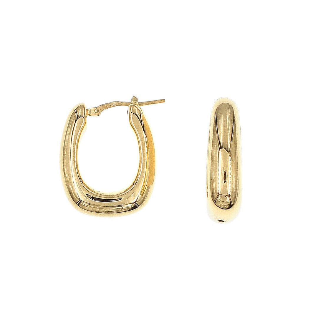 Oval Gold Hoop Earrings