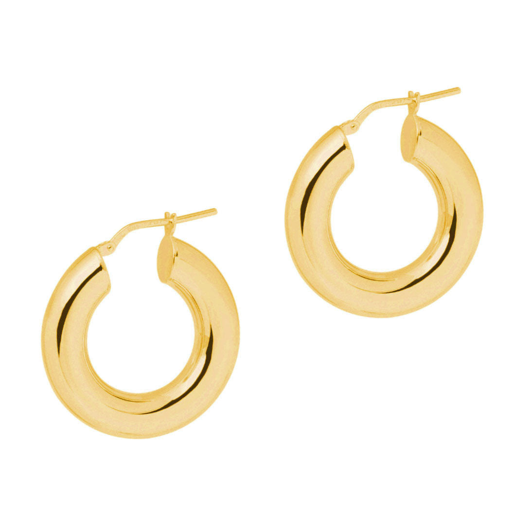 Bold gold hoop earrings