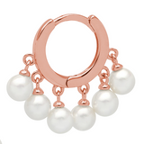 pearl hoops, rose gold