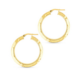 textured hoops in gold
