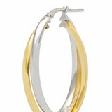 2-Tone Double Oval Hoop Earrings