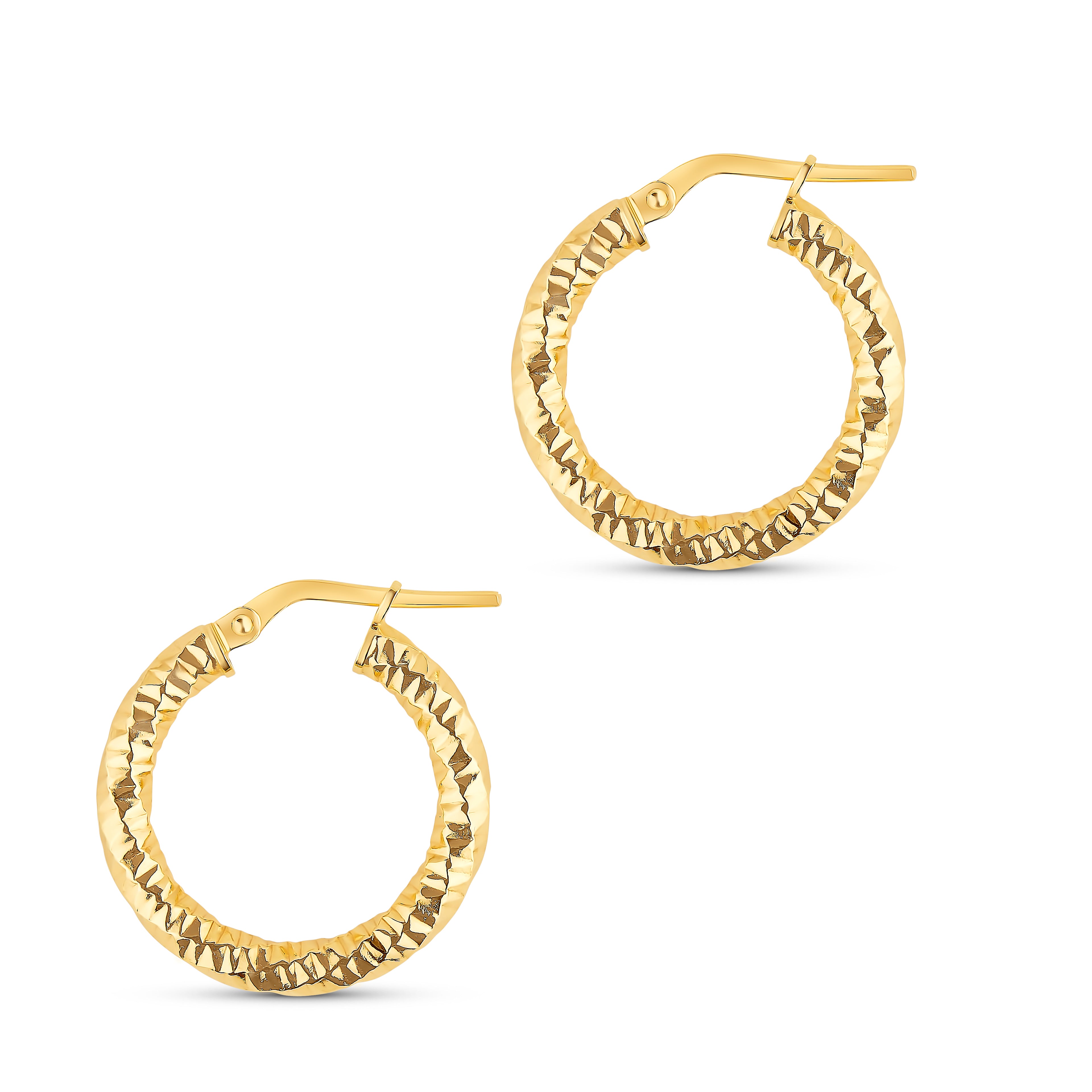 Sparkly Gold Twist Hoops