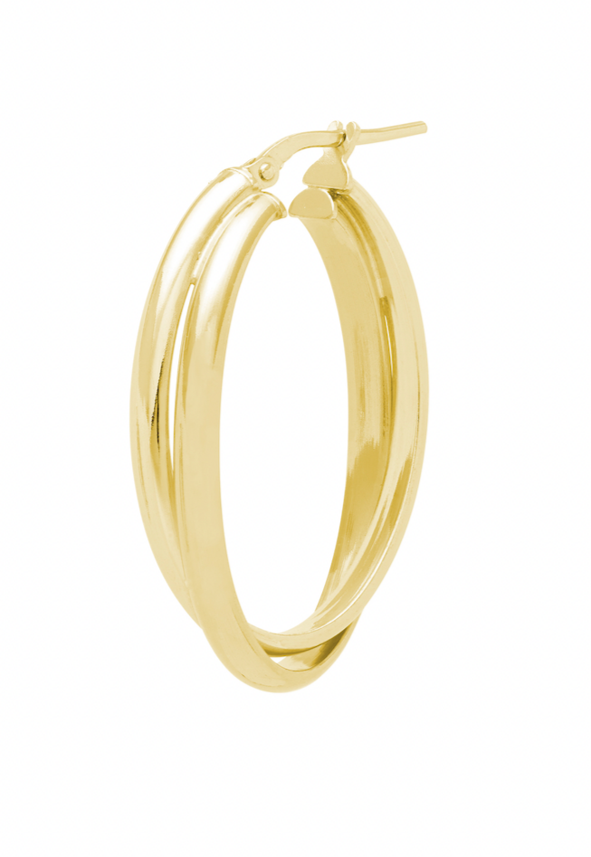 Double Oval Twist Hoops