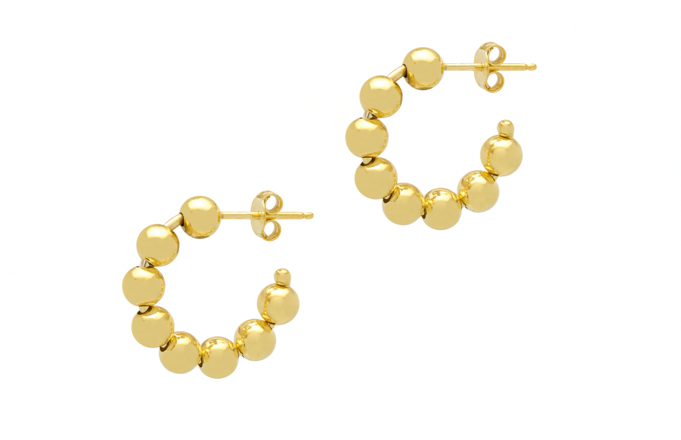 Bead hoops in gold