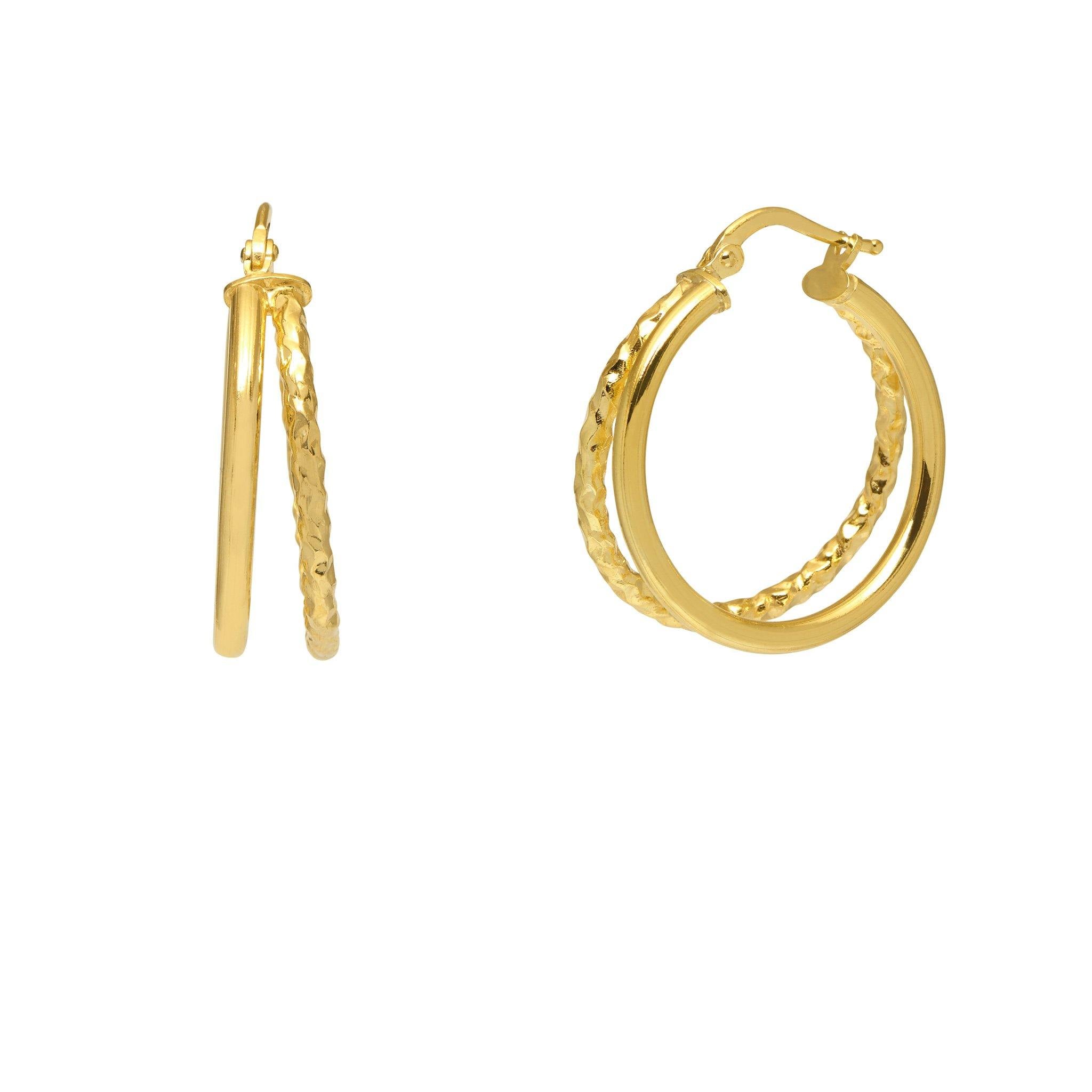 Small double new arrivals hoop earrings