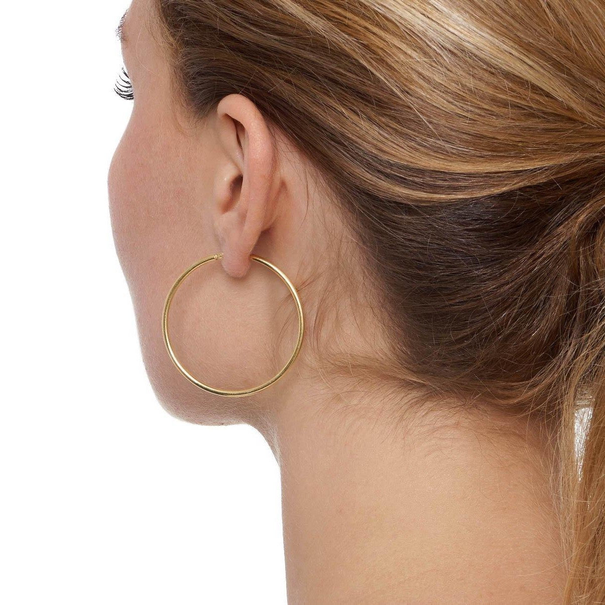 Medium Hoop Earrings, Gold