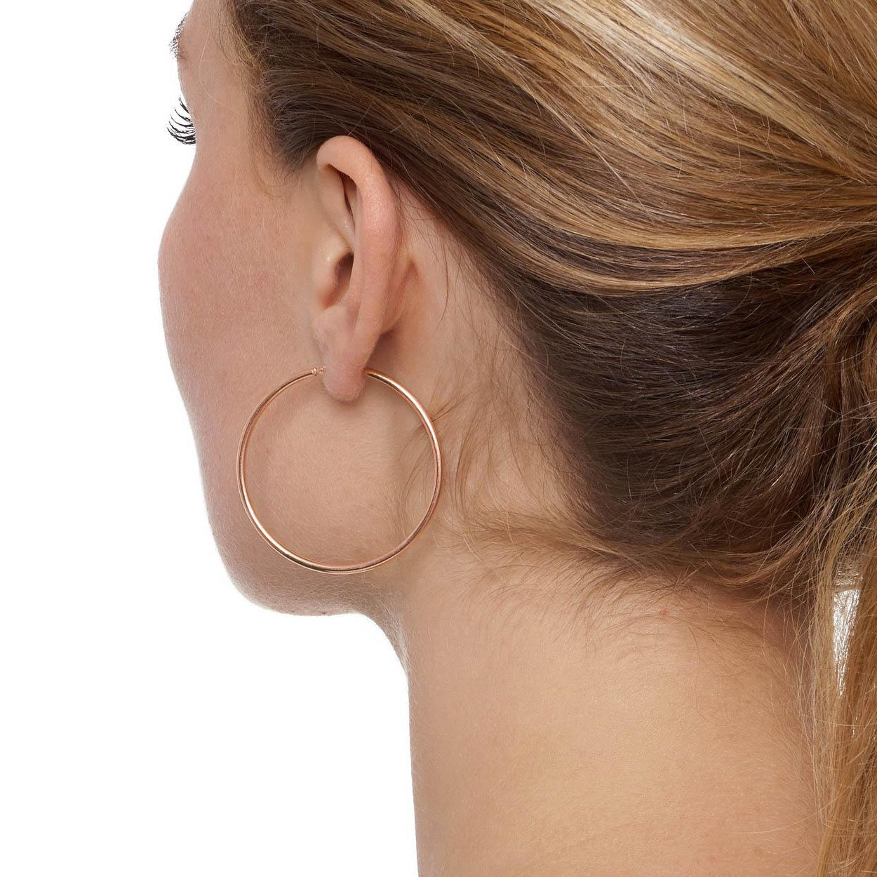 Medium Hoops, Rose Gold