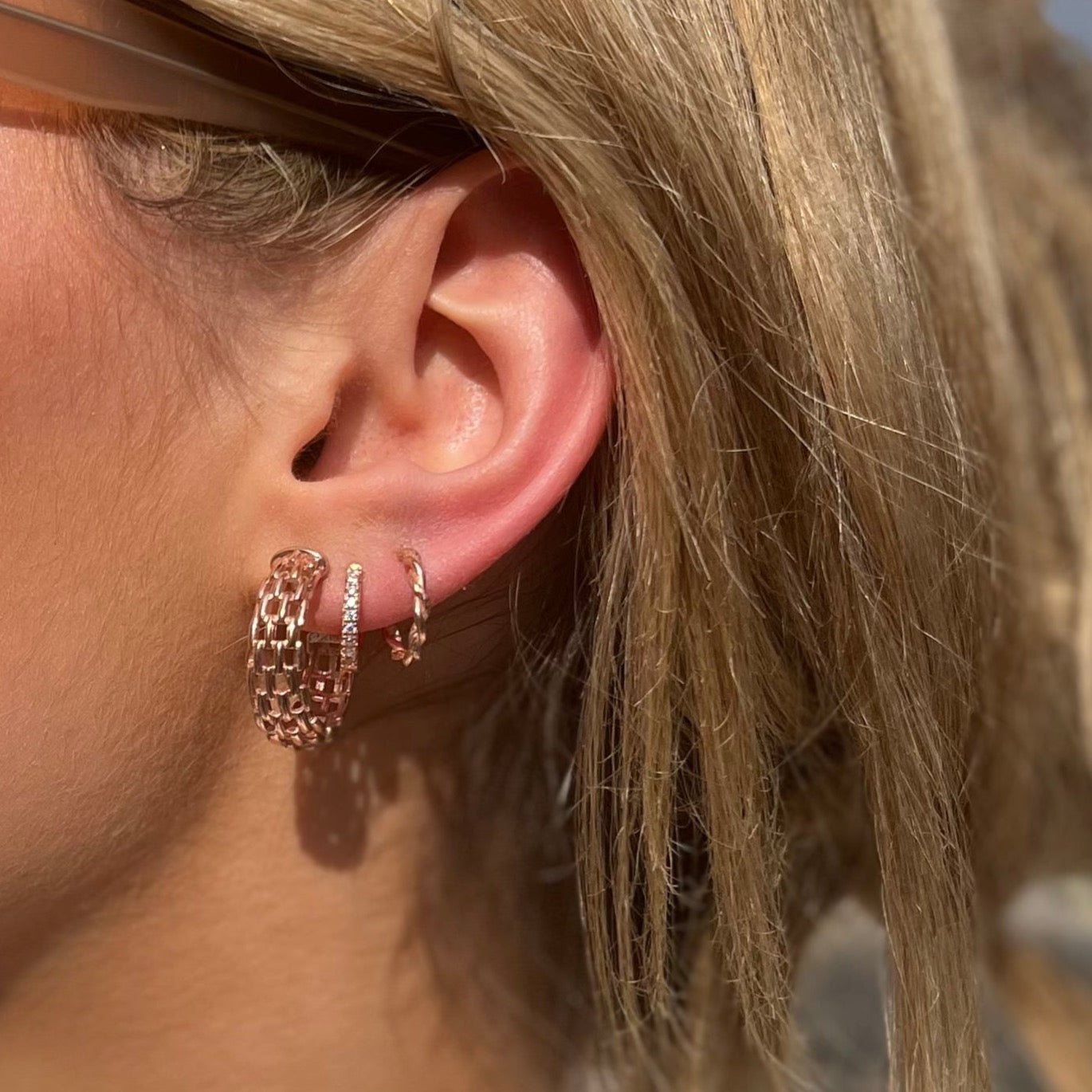 Mesh, 'Cage' hoop earrings