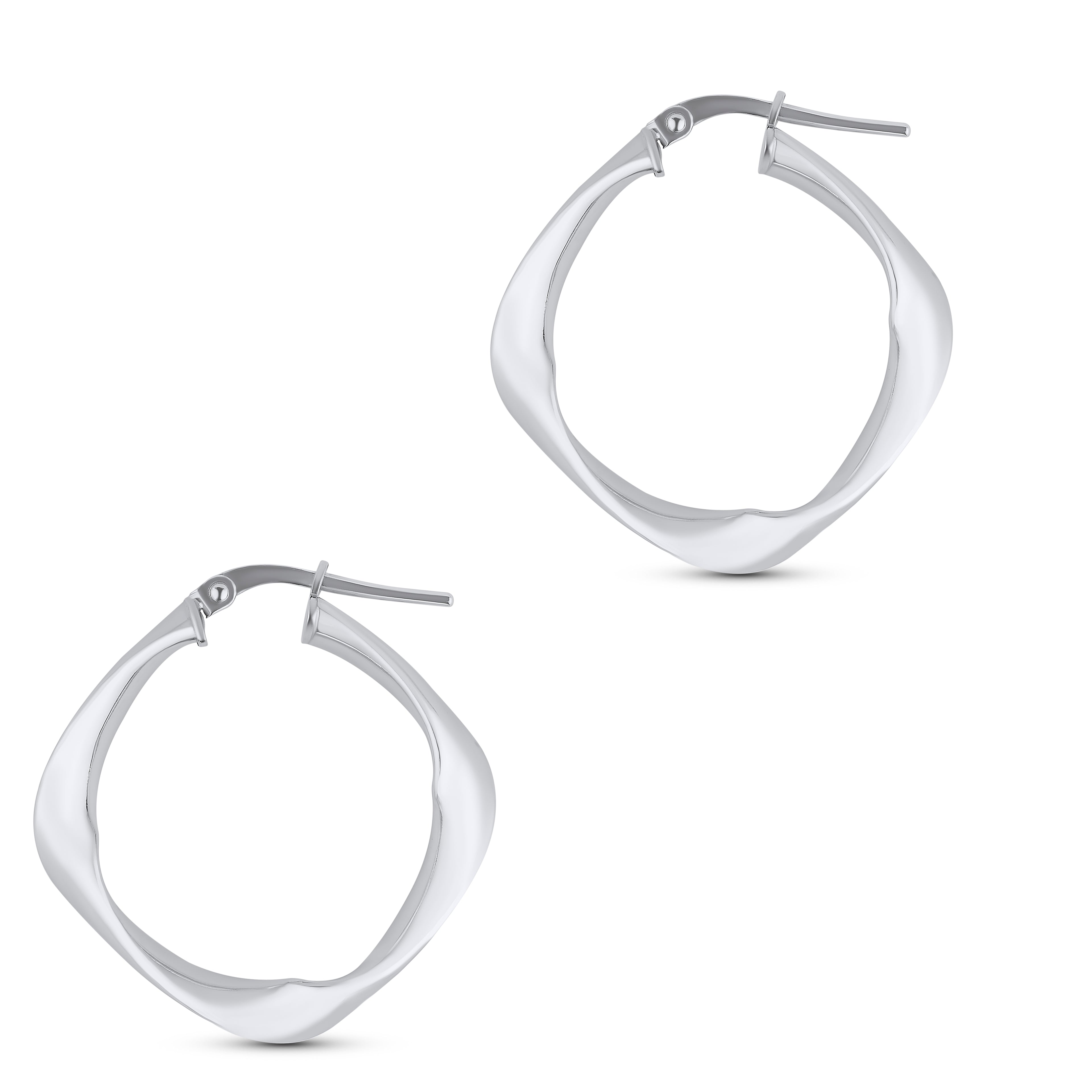 Shiny Square Small Hoops - The Hoop Station