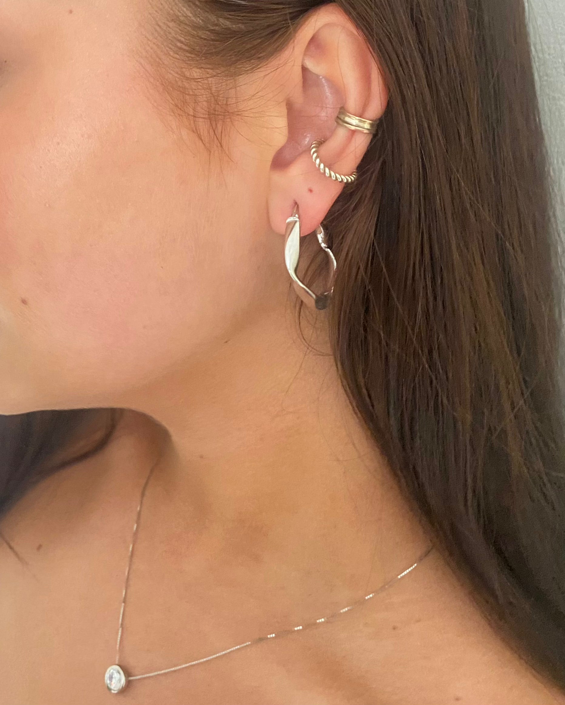 Shiny Square Gold Hoops - The Hoop Station