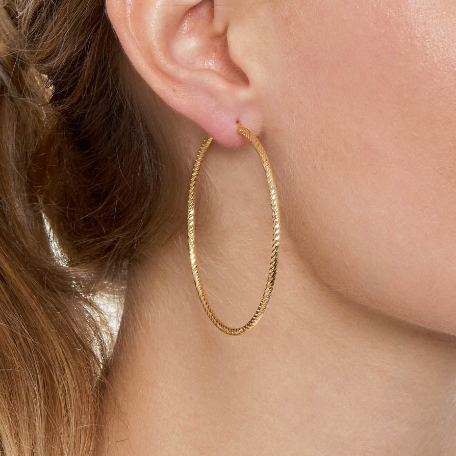 gold classic sparkly hoops