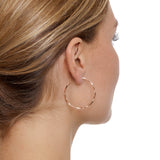 twist hoop earrings rose gold
