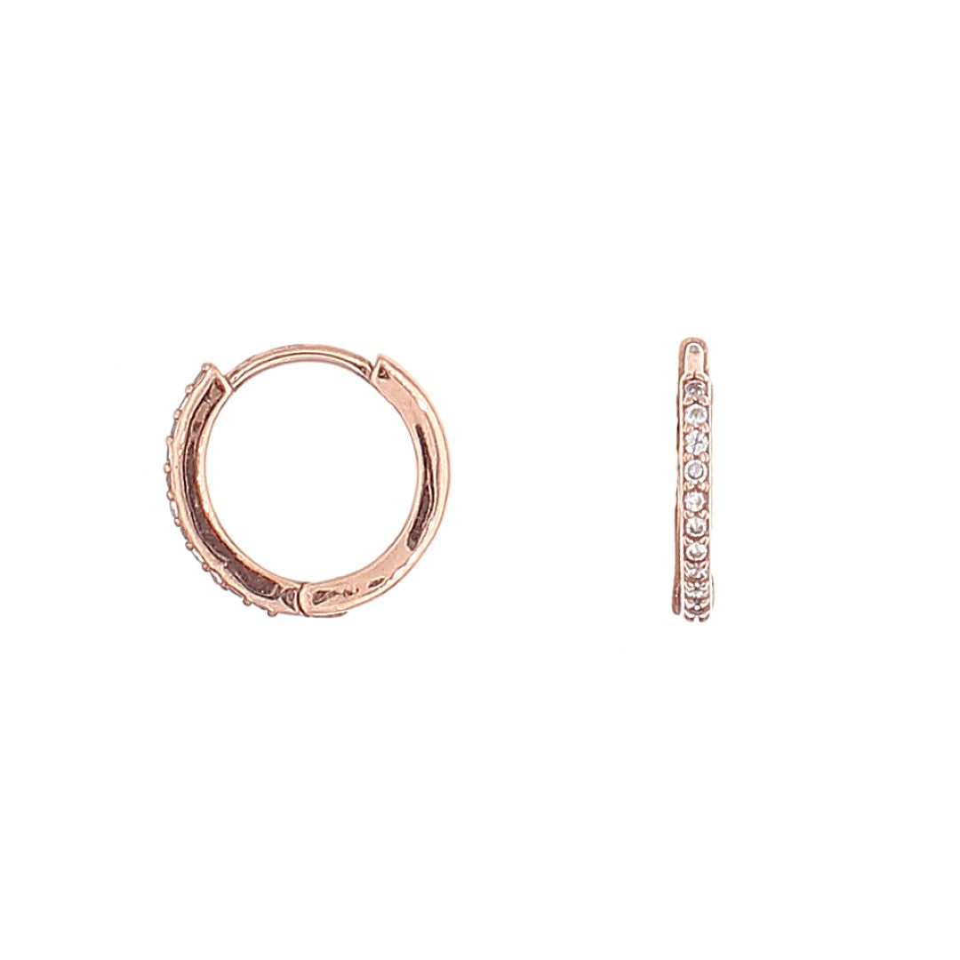 Sparkly Huggies - Rose Gold - The Hoop Station 