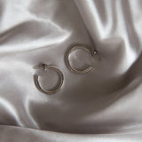 Skinny Hoop Earrings - Silver - 19 mm - The Hoop Station