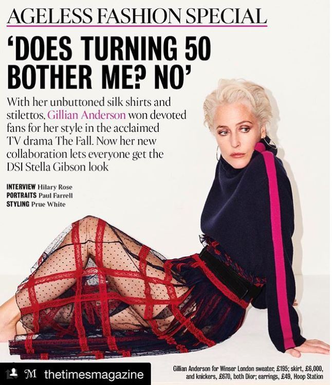 Gillian Anderson Wears La CHICA LATINA hoops - THE HOOP STATION by Georgiana Scott Jewellery